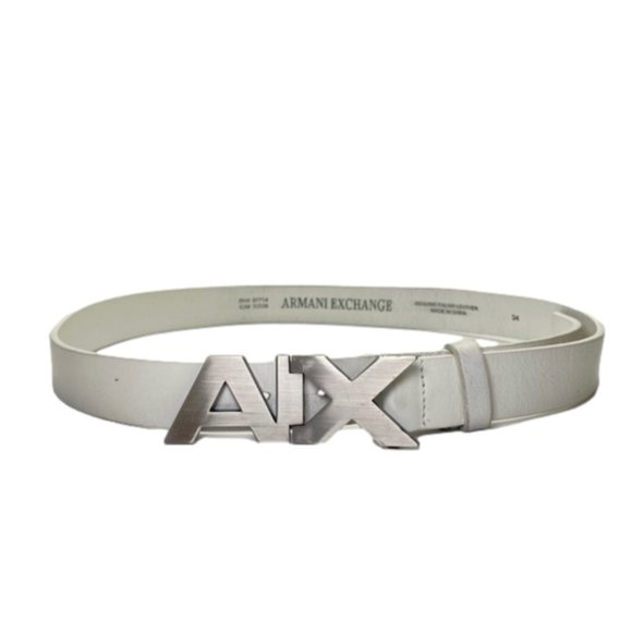 Armani Exchange Other - Armani Exchange LOGO Mens White Leather Belt Size 34
